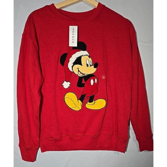 Disney Other - Pacsun Disney Mickey Mouse Sweater Pullover Size Small Red NWT